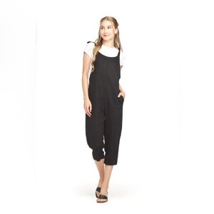 Papillon Black Jumpsuit with Tie Straps - Large